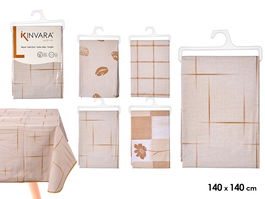 Kinvara Mantel Cuadrado Estampado Colores Tierra 140x140 cm (Set de 24)