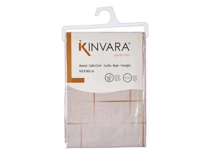 Kinvara Mantel Cuadrado Estampado Colores Tierra 140x140 cm (Set de 24)
