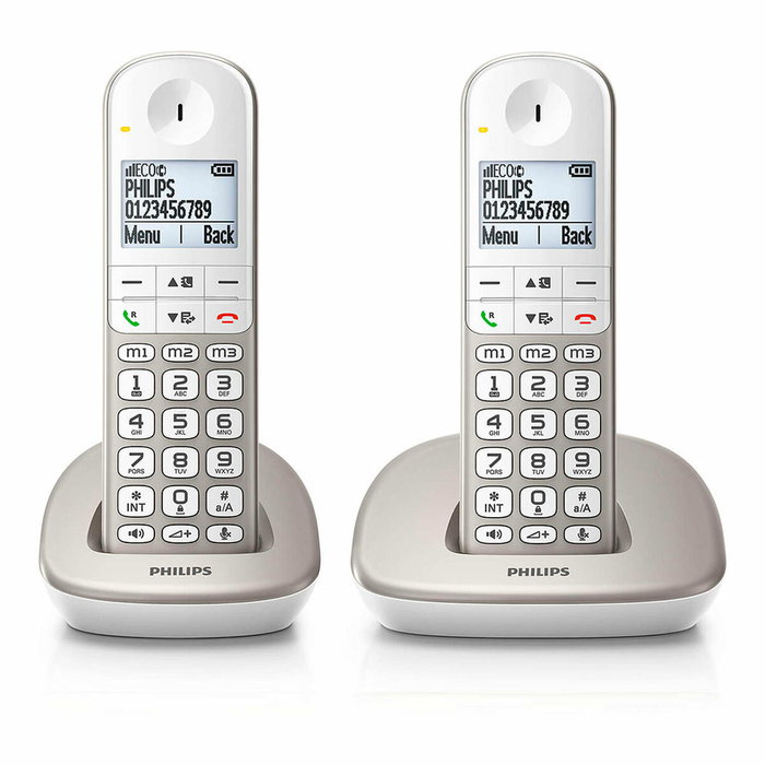 PHILIPS Teléfono duo inalámbrico XL4902S Blanco y gris PHILIPS Teléfono duo inalámbrico XL4902S Blanco y gris