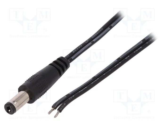 ESPE Cable de alimentación CC 5,5/2,1 negro 1,46m ESPE Cable de alimentación CC 5,5/2,1 negro 1,46m