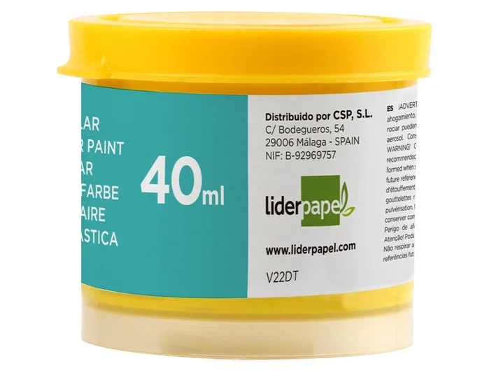 Liderpapel Témpera escolar amarillo 40 ml (Pack de 5)