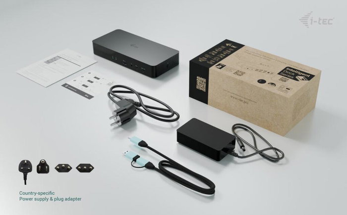 I-Tec Docking Station Universal 13 en 1, Dual Display 4K, Power Delivery 100W, Puerto LAN con Gestión Remota, USB-C para Laptop/Mac/Tablet, USB4, Thunderbolt