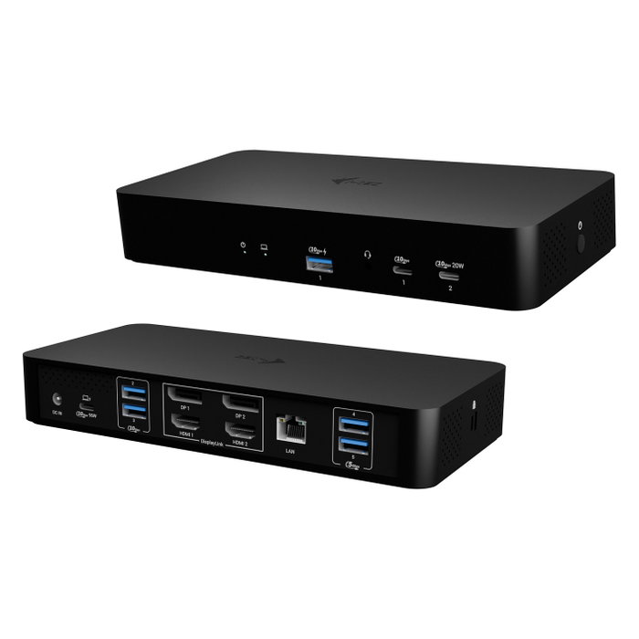 I-tec Docking Station Universal Intelligent Dual Display 13 en 1 con Power Delivery 100W Negro