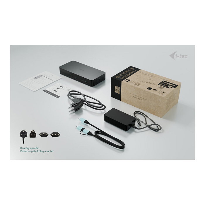 I-tec Docking Station Universal Intelligent Dual Display 13 en 1 con Power Delivery 100W Negro