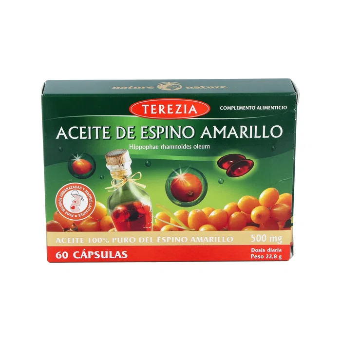 TEREZIA Aceite de Espino Amarillo 60 Cápsulas - Fuente Natural de Ácidos Grasos Omega 3-6-7-9 y Carotenoides, 250 mg por Cápsula TEREZIA Aceite de Espino Amarillo 60 Cápsulas - Fuente Natural de Ácidos Grasos Omega 3-6-7-9 y Carotenoides, 250 mg por Cápsula