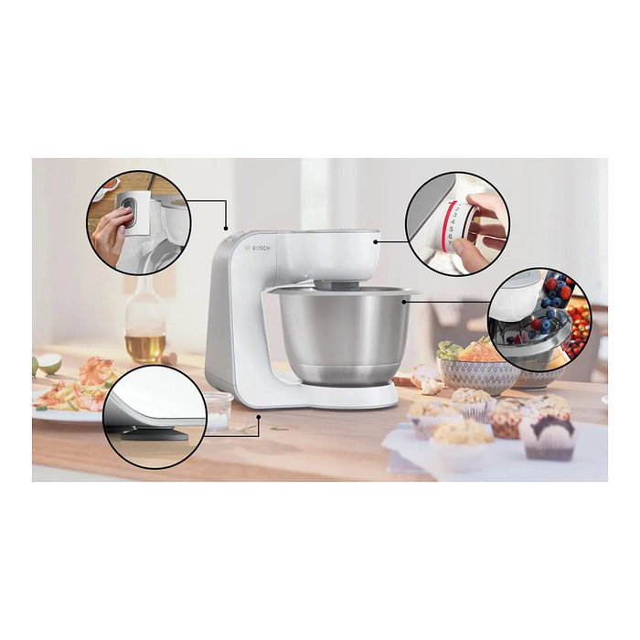 Bosch MUM58200 Serie 4 Máquina de Cocina Blanca con Tazón de 3,9L