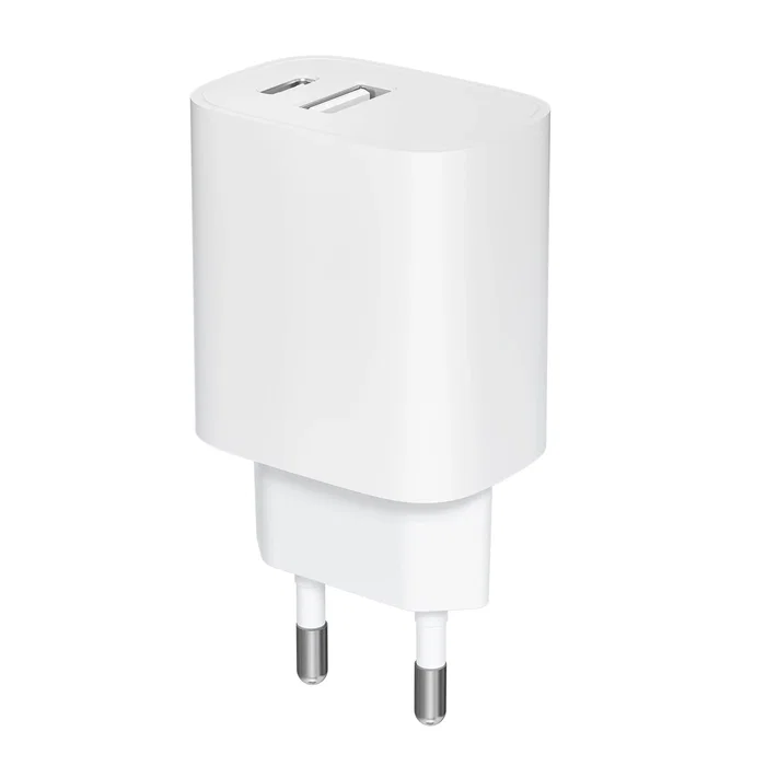 Leotec LECSPH20W2W - Cargador de Pared 20W Carga Rápida PD 3.0 con 1 Puerto USB-C y 1 Puerto USB-A, para Smartphone y Tableta