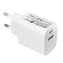 Leotec LECSPH20W2W - Cargador de Pared 20W Carga Rápida PD 3.0 con 1 Puerto USB-C y 1 Puerto USB-A, para Smartphone y Tableta