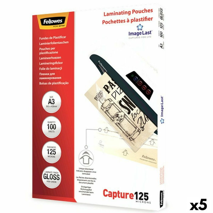 Fellowes Fundas de Plastificar Apex A3 125 Micras Brillo Pack 100 Ud