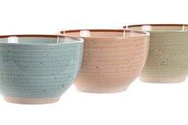 DKD Home Decor Conjunto de Cuencos de Loza Surtidos de 700 ml