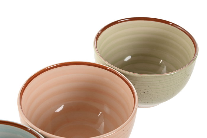 DKD Home Decor Conjunto de Cuencos de Loza Surtidos de 700 ml