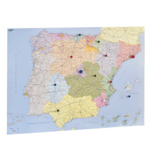 Faibo Mapa Mural España y Portugal Autonómico Plastificado Enrollado 98x134 cm Faibo Mapa Mural España y Portugal Autonómico Plastificado Enrollado 98x134 cm