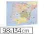 Faibo Mapa Mural España y Portugal Autonómico Plastificado Enrollado 98x134 cm