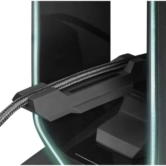 LC-Power LC-HUB-HEAD-BUNGEE Hub USB 3.0 con soporte para auriculares y bungee de ratón