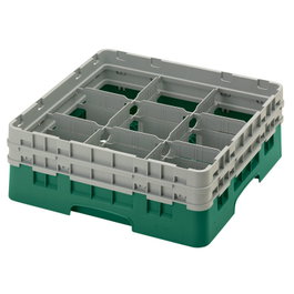 CAMBRO Cesta de lavado 9 compartimentos 2 alturas Gris claro