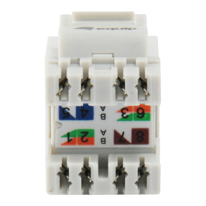 Equip 769213 - Módulo RJ-45 Keystone Jack sin blindaje Cat6, plano, blanco, conector IDC, pack de 8 unidades