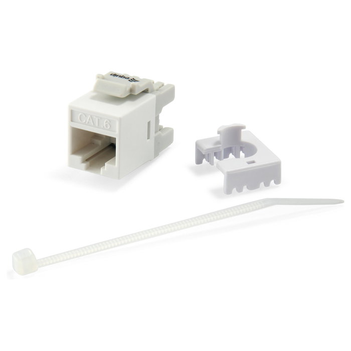 Equip 769213 - Módulo RJ-45 Keystone Jack sin blindaje Cat6, plano, blanco, conector IDC, pack de 8 unidades