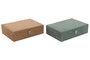 Joyero Glam DKD Home Decor Verde Marron Claro 19 x 7 x 28 cm (4 Unidades)