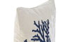 DKD Home Decor Cojín Mediterraneo Crema Azul Chenilla Zipper 45 x 15 x 45 cm (2 Unidades)