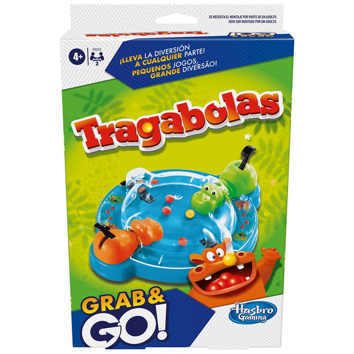 Hasbro Games Tragabolas Viaje F8255, Juego de Mesa Compacto para Niños de +4 Años con Dinámica Clásica en Español y Portugués