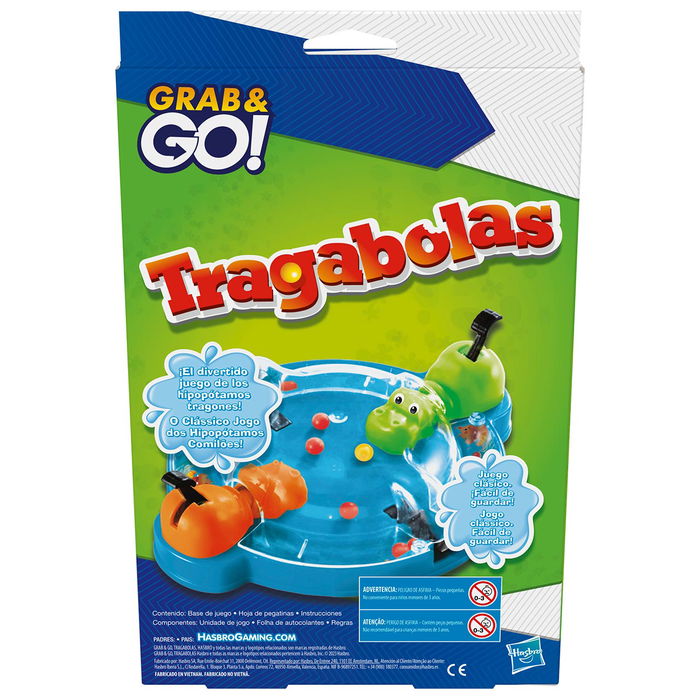 Hasbro Games Tragabolas Viaje F8255, Juego de Mesa Compacto para Niños de +4 Años con Dinámica Clásica en Español y Portugués