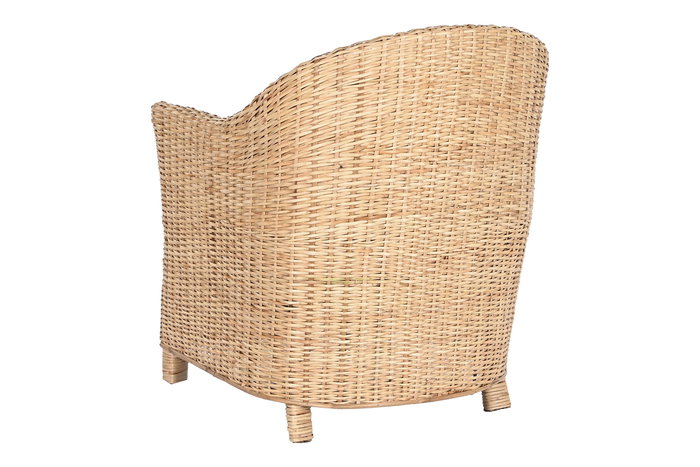 DKD Home Decor Sillón Bali Natural Ratán 64 x 86 x 67 cm Hecho a Mano con Cojín