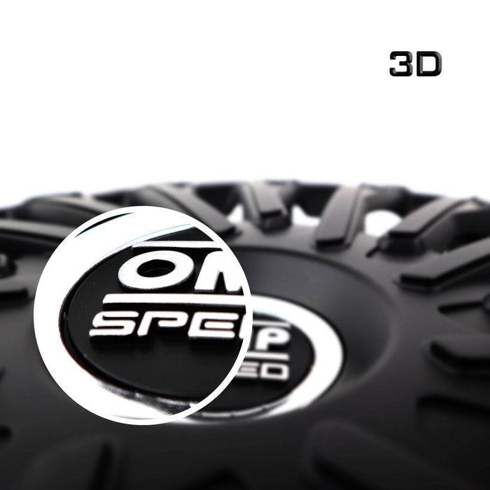 Omp Tapacubos Stinger Juego de 4 ABS Negro 16 Pulgadas OMPS07021601