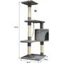 Paloma Rascador para gatos gris oscuro ALC10B 40 x 40 x 114 cm con 3 plataformas, 1 cuerda y 1 nicho