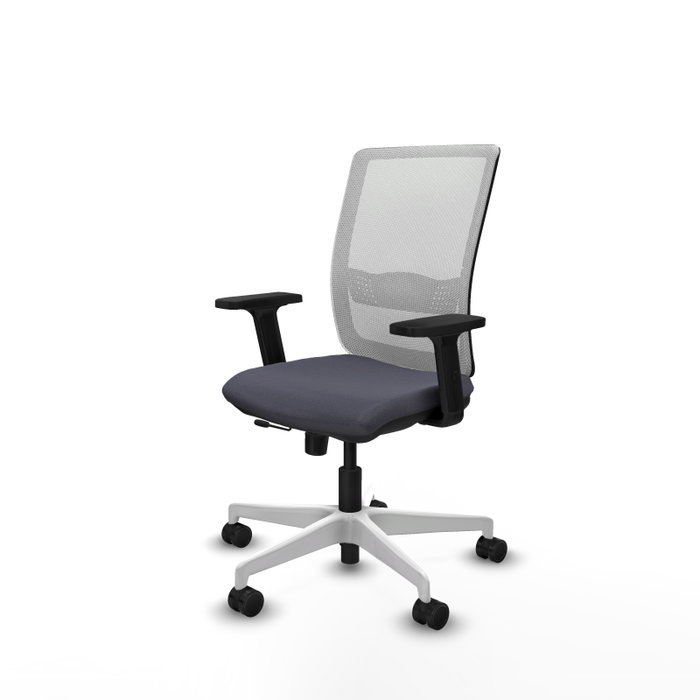PIQUERAS Y CRESPO Silla de oficina Haches con mecanismo Sincro/Traslack, Gris oscuro y Blanco