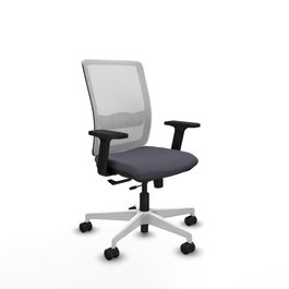 PIQUERAS Y CRESPO Silla de oficina Haches con mecanismo Sincro/Traslack, Gris oscuro y Blanco