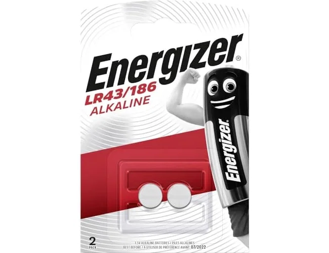 Energizer Pila Botón Alcalina LR43 1,5V, 2 Unidades