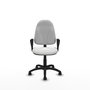 Silla de oficina Algarra con mecanismo Contacto permanente básico tapizada con Tela color Blanco. Equipada con Base poliamida negra, Brazos fijos y Ruedas de parqué