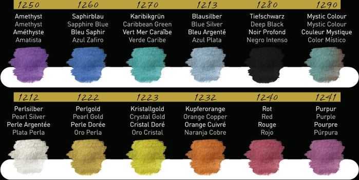 Finetec Set de acuarelas nacaradas Rainbow 12 colores