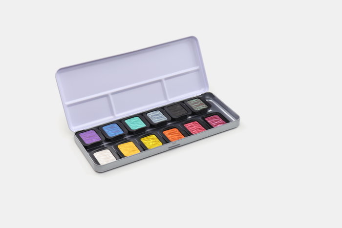Finetec Set de acuarelas nacaradas Rainbow 12 colores