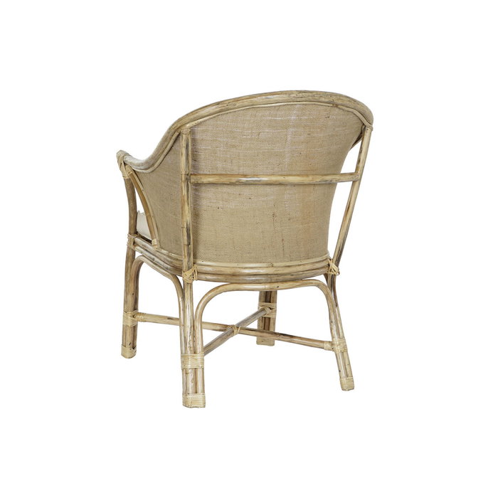 DKD Home Decor Sillón de Ratán y Algodón con Cojín Natural