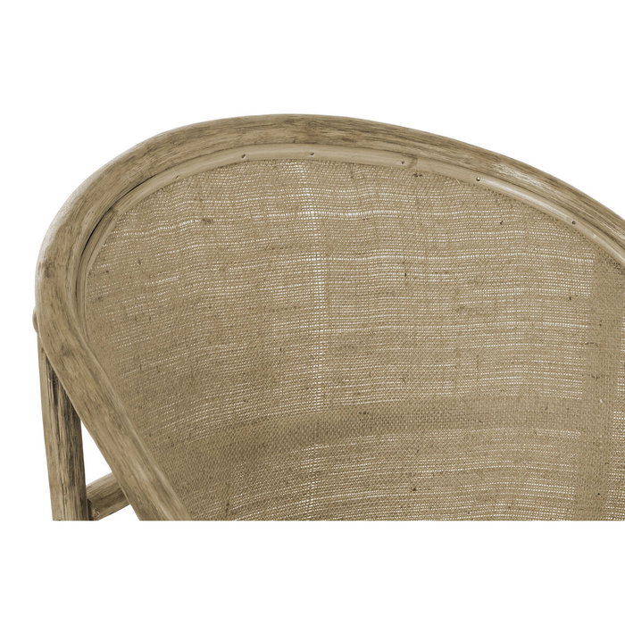 DKD Home Decor Sillón de Ratán y Algodón con Cojín Natural