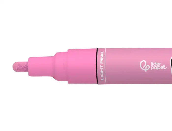 Liderpapel Rotulador Acrílico Base Agua, Punta Redonda 3 mm, Todo Tipo de Superficie, Rosa Claro