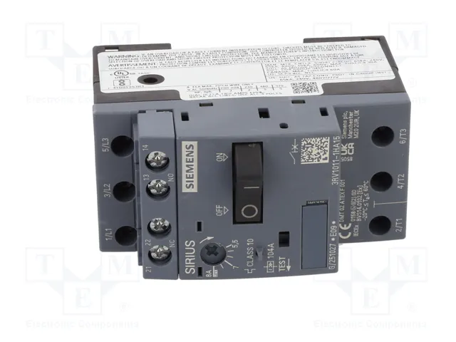 SIEMENS 3RV1011-1HA15 Interruptor motorizado 3kW NO + NC SIEMENS 3RV1011-1HA15 Interruptor motorizado 3kW NO + NC