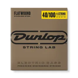 DUNLOP Juego Bajo Entorchado Plano Escala Larga Cuerdas 40-100