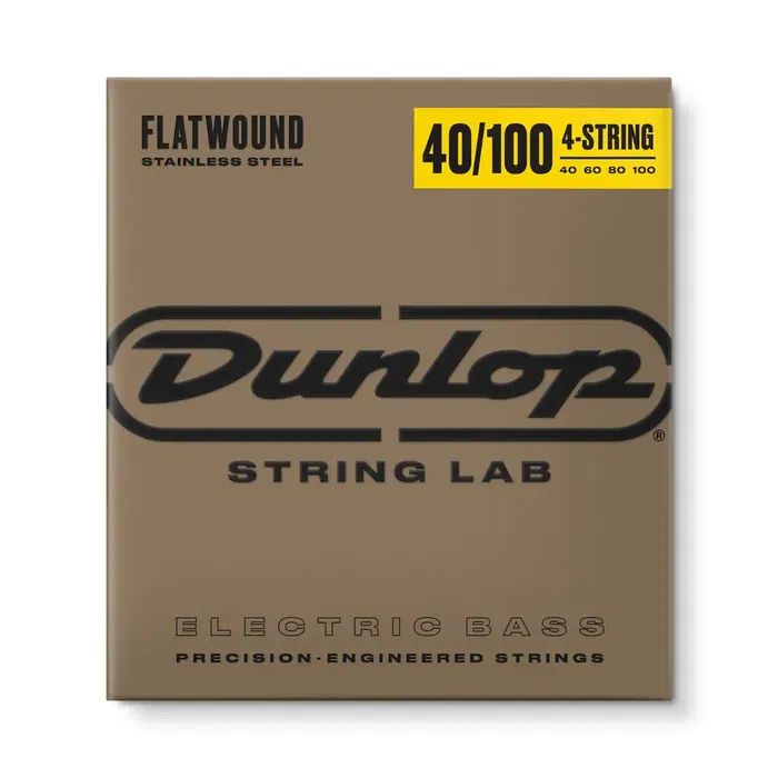 DUNLOP Juego Bajo Entorchado Plano Escala Larga Cuerdas 40-100 DUNLOP Juego Bajo Entorchado Plano Escala Larga Cuerdas 40-100