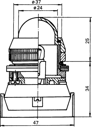 PROMET Lámpara de control NEF30 roja