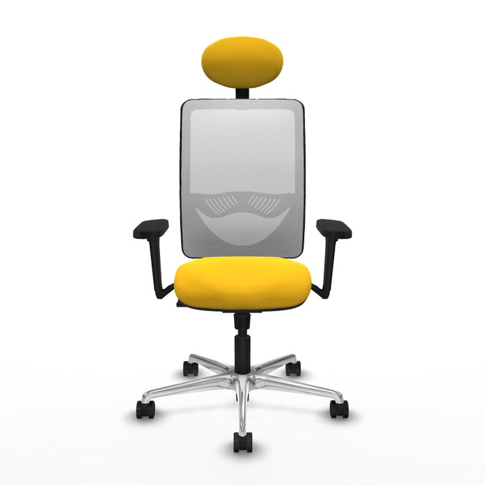 PIQUERAS Y CRESPO Silla de oficina Zulema con Mecanismo Sincro, Amarillo y Blanco