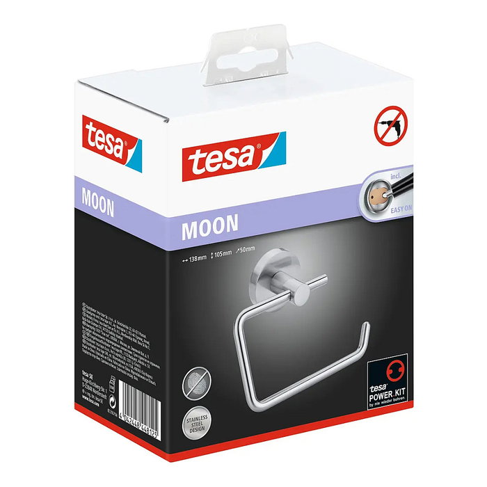 Tesa Portarrollos de Papel Higiénico MOON Plata