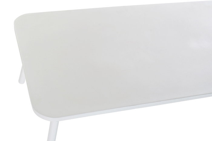 DKD Home Decor Sofá Terraza y Jardín Set de 4 Blanco Beige Aluminio Poliéster Cuerda 151.5 x 72 x 70 cm
