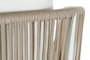 DKD Home Decor Sofá Terraza y Jardín Set de 4 Blanco Beige Aluminio Poliéster Cuerda 151.5 x 72 x 70 cm