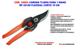 CORONA Tijera de Poda BP 4214D Flexdial 19 cm