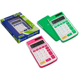 Bismark Calculadora Escolar de 8 Dígitos con Tapa Dura, Colores Surtidos