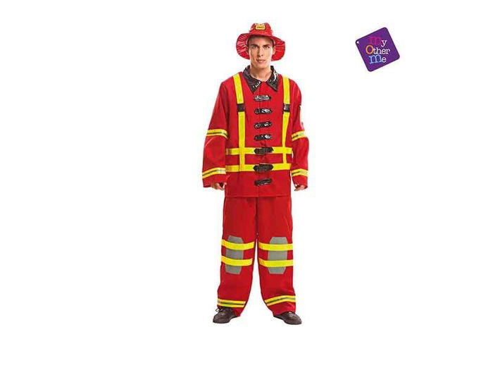 My Other Me Disfraz de Bombero para Adulto Talla M-L, para mayores de 14 años, incluye Sombrero, Chaqueta y Pantalón, Poliéster