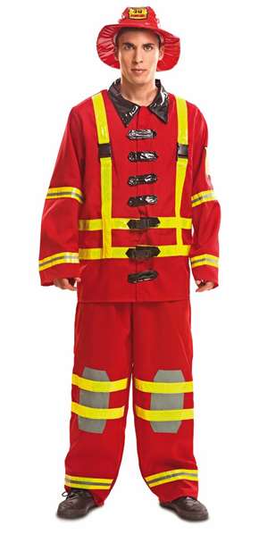 My Other Me Disfraz de Bombero para Adulto Talla M-L, para mayores de 14 años, incluye Sombrero, Chaqueta y Pantalón, Poliéster