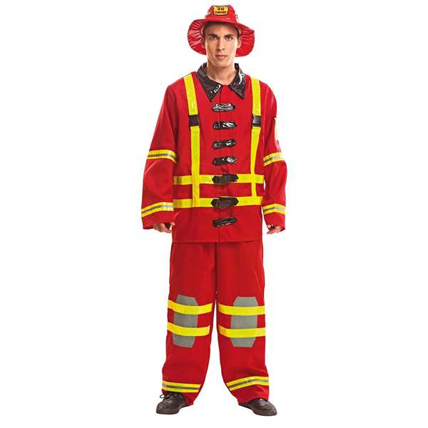 My Other Me Disfraz de Bombero para Adulto Talla M-L, para mayores de 14 años, incluye Sombrero, Chaqueta y Pantalón, Poliéster